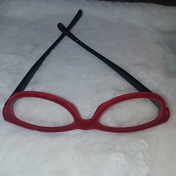 Red & Blue Velvet Reading glasses - Picture 4 of 11